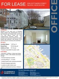 FOR LEASE 2050 GOTTINGEN STREET HALIFAX, NOVA SCOTIA