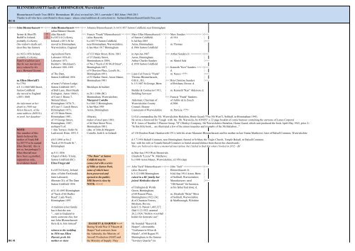 Birmingham, Warwickshire - Blennerhassett Family Tree