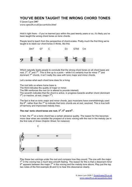 YOU'VE BEEN TAUGHT THE WRONG CHORD TONES - Phill Fest