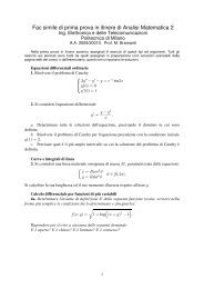 Fac simile di prima prova in itinere - Department of Mathematics ...