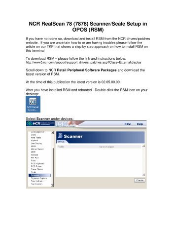 NCR RealScan 78 (7878) Scanner/Scale Setup in OPOS (RSM)