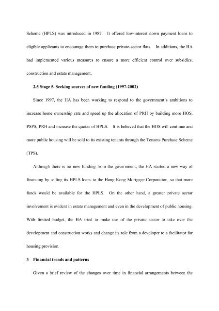 The Hong Kong Housing Authority and its Financial Arrangement ...