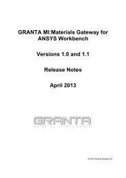 MI:Materials Gateway for ANSYS Workbench ... - Granta Design