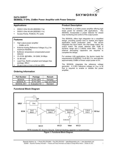 SE5003L - Skyworks Solutions, Inc.