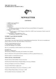 newsletter - New Zealand Mathematical Society
