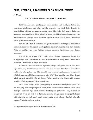 P2KP dan Prinsip abadi.
