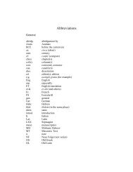 List of Abbreviations - Ancient Hebrew Poetry