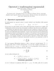 Operatori e trasformazioni esponenziali - Dipartimento di Chimica e ...