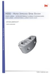 HISS - HOFER IMpROVEd SpINE SySTEM - Hofer-medical