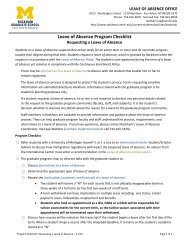 Checklist for Requesting a Leave of Absence - Rackham Graduate ...