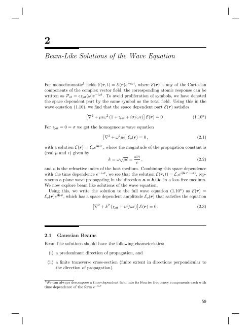 Gaussian Beams - Physics