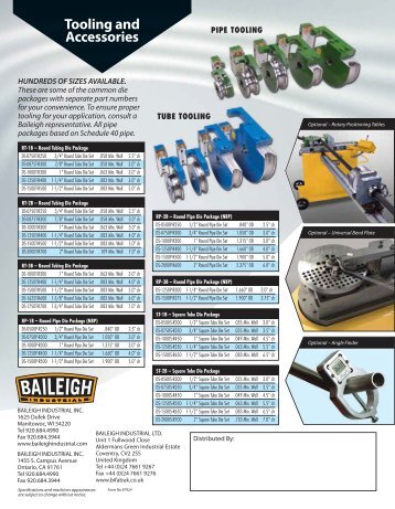 Rotary Draw Benders RDB-Series - Baileigh Industrial