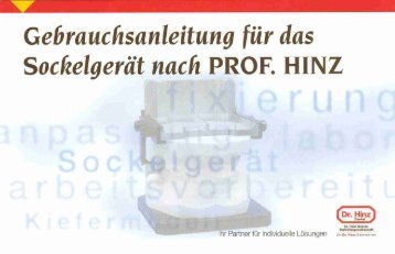 Gebrauchsanweisung Sockelgerät n. Prof. Hinz - dr. hinz