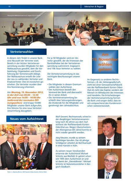 VR-Blick - Ausgabe 7 - September 2012 - Raiffeisenbank Kürten ...