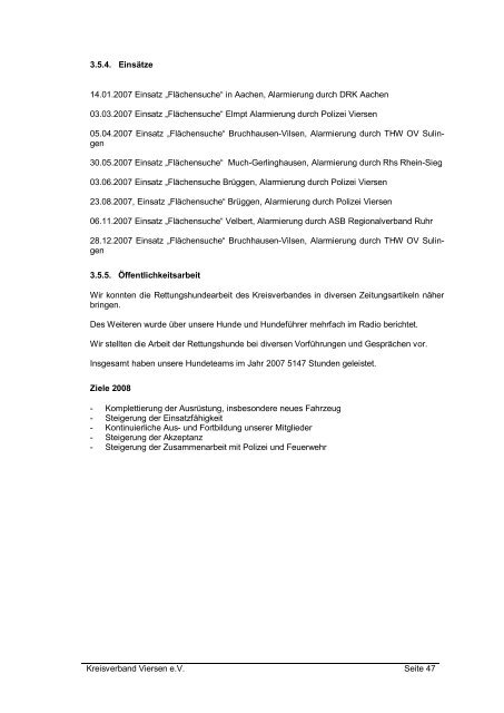 Jahresbericht des Kreisverband für das Jahr 2007 - DRK ...