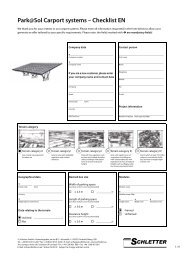 Park@Sol Carport systems â Checklist EN - Schletter GmbH