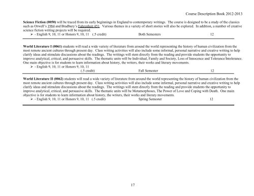 Course Description Book - Hortonville Area School District