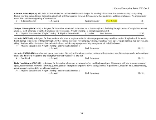 Course Description Book - Hortonville Area School District