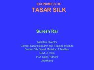 Economics of Tasar Silk-Presentation at Workshop by Suresh Rai ...