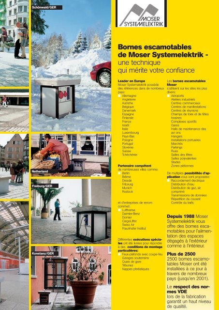 Bornes escamotables - Moser Systemelektrik