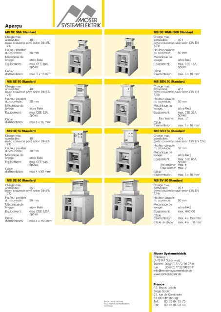 Bornes escamotables - Moser Systemelektrik