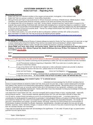 KUTZTOWN UNIVERISTY OF PA Sickle Cell Trait - Reporting Form