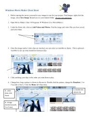 Windows Movie Maker Cheat Sheet