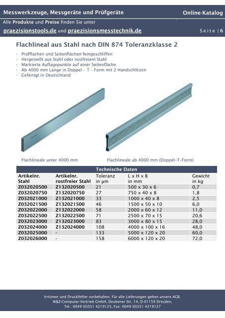 Lineale - Praezisionstools.de