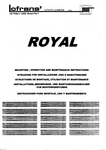 Lofrans Royal Windlass Instruction Manual - Safety Marine