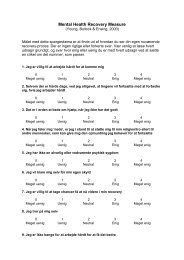 Mental Health Recovery Measure