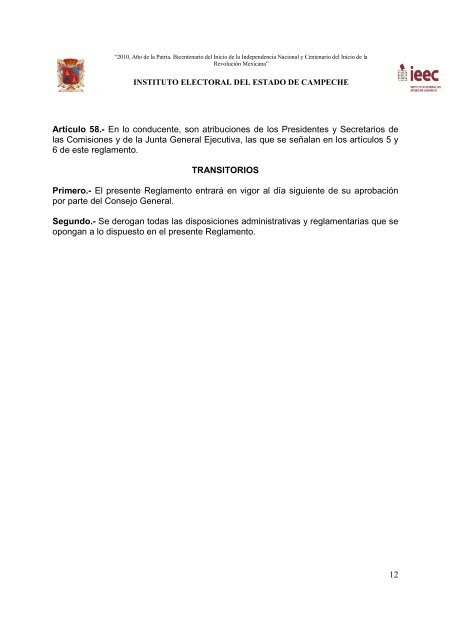 1 REGLAMENTO DE SESIONES DE LOS CONSEJOS GENERAL ...