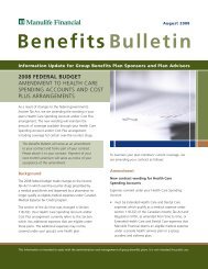 Benefits Bulletin E (05-2007) - Manulife - Manulife Financial