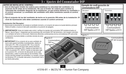 Control Remoto Universal de Ventilador y de Luz ... - Hunter Fan