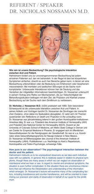 Die Homöopathie der Zukunft! - International Hahnemann Congress