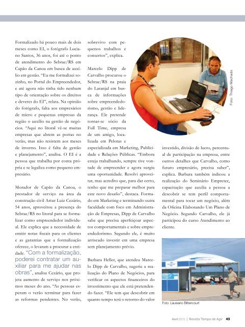 Abril 2012 | Revista Tempo de Agir 1 - Sebrae