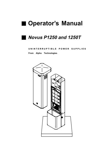 Operator's Manual Novus P1250 and 1250T