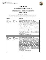 Calendar of Events - Registrar-Recorder/County Clerk