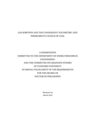 Gas Sorption and the Consequent Volumetric and Permeability ...