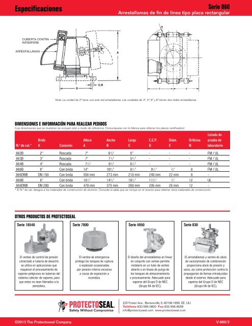 Hoja de especificaciones del producto â PDF - Protectoseal