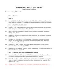 Supplemental Readings List - Information Systems