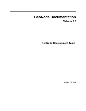 GeoNode Documentation - Read the Docs