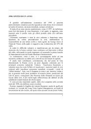 1998: SINTESI DI UN ANNO Il giudizio sull'andamento economico ...