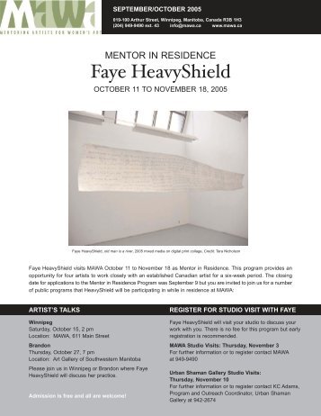 Faye HeavyShield - Mentoring Artists for Women's Art