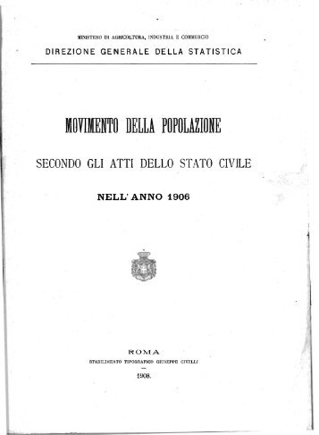 MOVIMENTO DELLA POPOLAZIONE - Istat