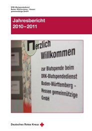 Jahresbericht 2012 - DRK-Blutspendedienste