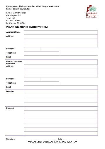 PLANNING ADVICE ENQUIRY FORM - Rother District Council