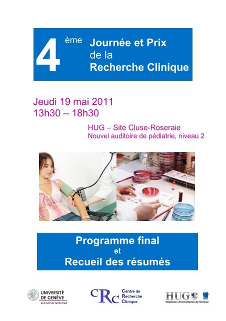 Programme final et Recueil des résumés - Centre de recherche ...