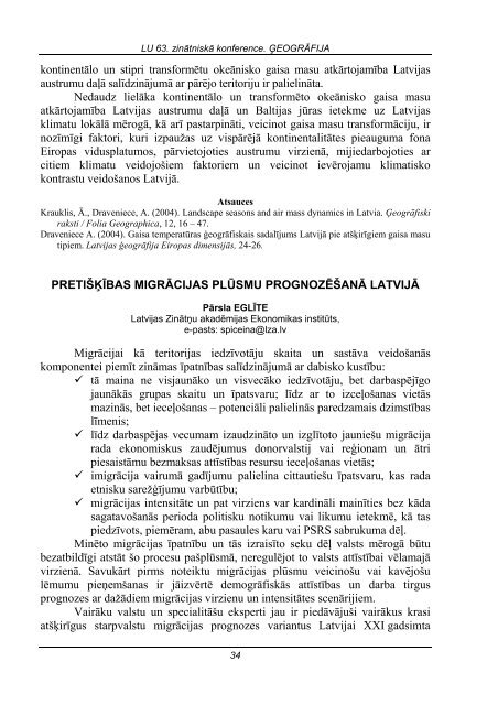 Latvijas UniversitÄtes 63. konferences LU Ä¢eogrÄfijas un Zemes ...