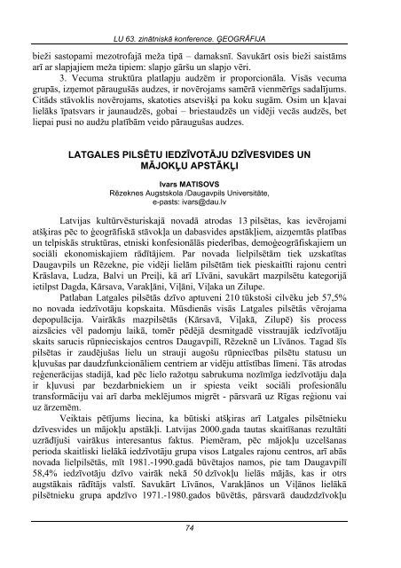 Latvijas UniversitÄtes 63. konferences LU Ä¢eogrÄfijas un Zemes ...