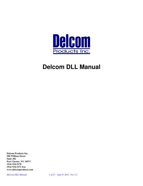 Delcom DLL Manual - Delcom Products Inc.